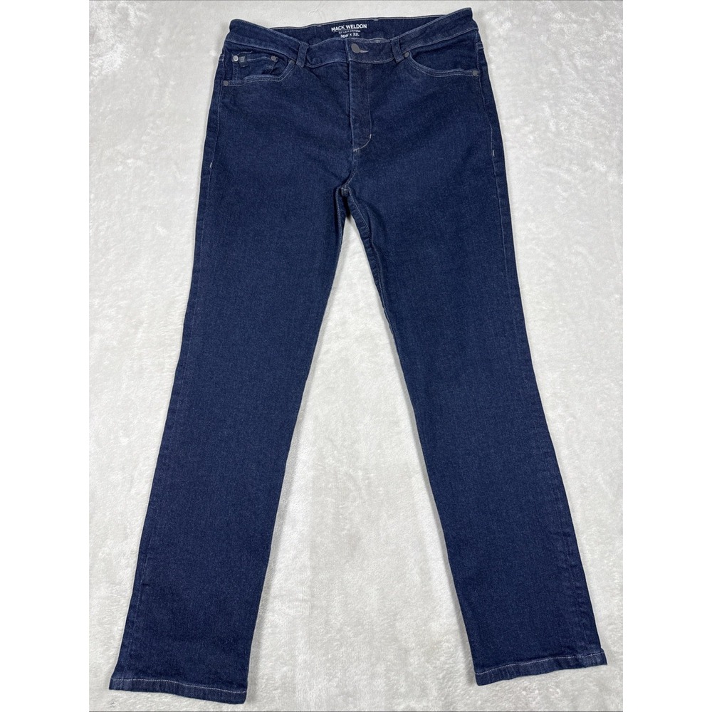 Mack Weldon Jeans Mens 36x32 (Fits 34x29) Silver Denim Indigo Selvedge Dark